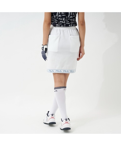 FILA GOLF(フィラゴルフ )の「FILA GOLF/フィラゴルフ 軽量ニット ロゴジャガード ハイウエストスカート ゴルフウェア(スカート・レディース・ホワイト/ブラック/ブルー/ライトピンク・LL/S/L/M)」の9枚目の写真