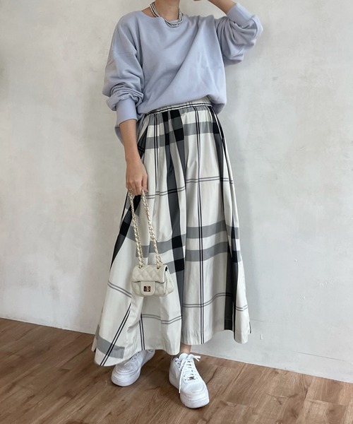 DouDou（ドゥドゥ）の「スウェットプルオーバー（Tシャツ/カットソー・レディース・ホワイト/チャコールグレー/グレー/ピンク/バイオレット/ブルー・FREE）」の9枚目の写真