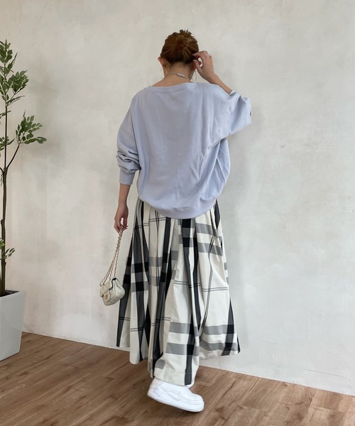 DouDou（ドゥドゥ）の「スウェットプルオーバー（Tシャツ/カットソー・レディース・ホワイト/チャコールグレー/グレー/ピンク/バイオレット/ブルー・FREE）」の13枚目の写真