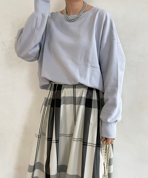 DouDou（ドゥドゥ）の「スウェットプルオーバー（Tシャツ/カットソー・レディース・ホワイト/チャコールグレー/グレー/ピンク/バイオレット/ブルー・FREE）」の15枚目の写真