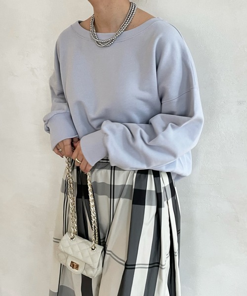 DouDou（ドゥドゥ）の「スウェットプルオーバー（Tシャツ/カットソー・レディース・ホワイト/チャコールグレー/グレー/ピンク/バイオレット/ブルー・FREE）」の17枚目の写真