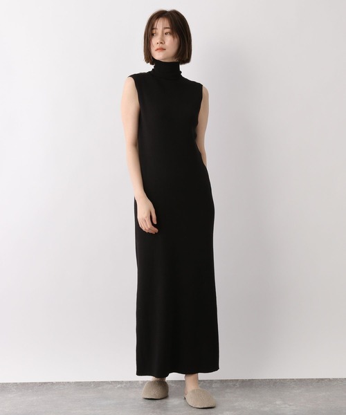 送料無料 トレンド モノトーンアシンメトリ―ワンピース 2752 AMBIDEX Store ○Nylon dyed tusser ミニワンピ(F クロ): l