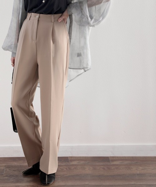 classicalelf(クラシカルエルフ)の「センタープレスタック入りストレッチセミワイドパンツ/カラースラックス(その他パンツ・メンズ・ブラック/ライトベージュ/ベージュ系その他/グリーン系その他/ホワイト系その他/グレー系その他・MEDIUM/LARGE/X-LARGE/SMALL)」の5枚目の写真