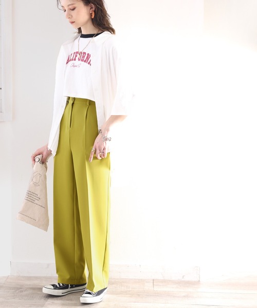 classicalelf(クラシカルエルフ)の「センタープレスタック入りストレッチセミワイドパンツ/カラースラックス(その他パンツ・メンズ・ブラック/ライトベージュ/ベージュ系その他/グリーン系その他/ホワイト系その他/グレー系その他・MEDIUM/LARGE/X-LARGE/SMALL)」の7枚目の写真