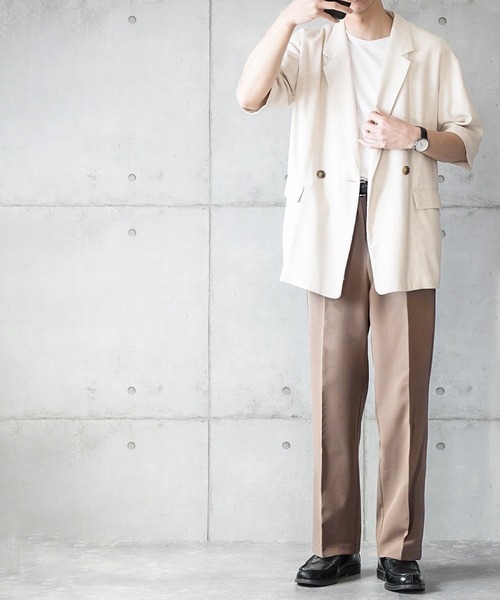 classicalelf(クラシカルエルフ)の「センタープレスタック入りストレッチセミワイドパンツ/カラースラックス(その他パンツ・メンズ・ブラック/ライトベージュ/ベージュ系その他/グリーン系その他/ホワイト系その他/グレー系その他・MEDIUM/LARGE/X-LARGE/SMALL)」の22枚目の写真