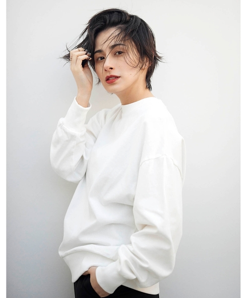 OPAQUE.CLIP（オペークドットクリップ）の「◆【大草直子さんコラボ】スウェット風トップス（Tシャツ/カットソー・レディース・ブルー/ベビーピンク/ホワイト系/グリーン系・40/38/36）」の2枚目の写真