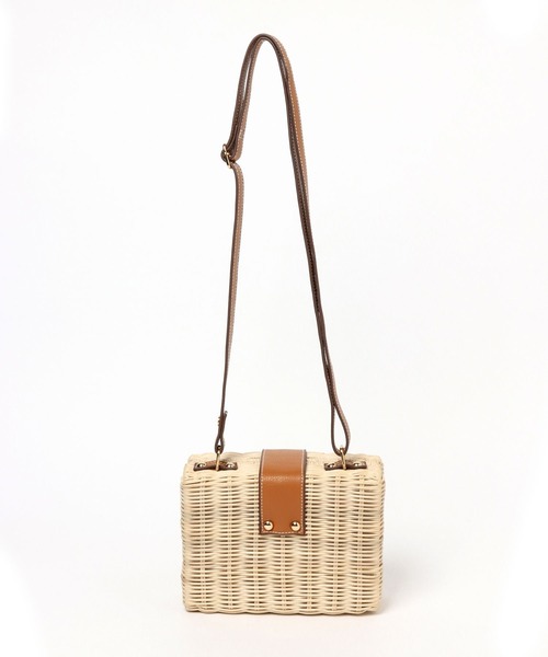 Andemiu（アンデミュウ）の「ラタンスクエアショルダー277890（ショルダーバッグ・レディース・ブラック/オフホワイト・FREE）」の3枚目の写真