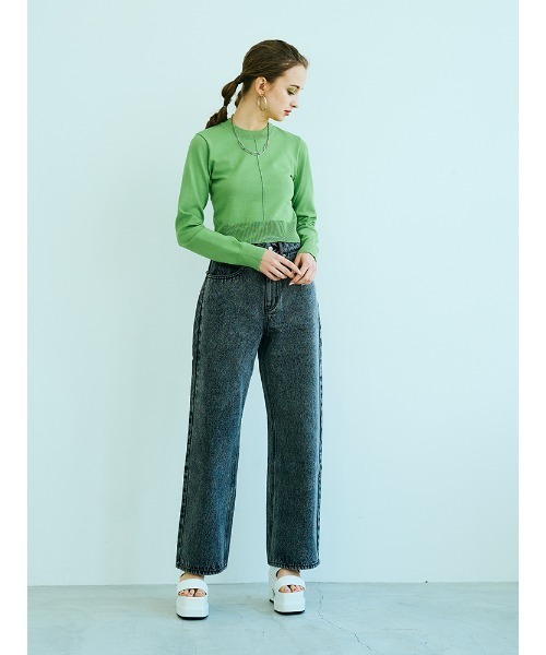 ENVYM(アンビー)の「ハイウエストデニムPT(デニムパンツ・レディース・ブラック/ブルー・S/M)」の13枚目の写真