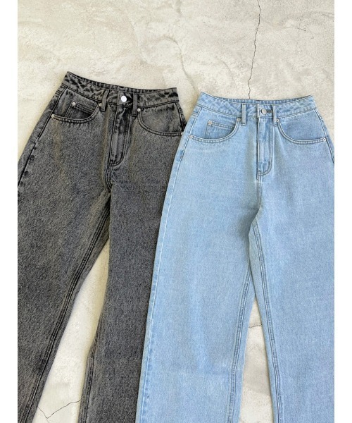 ENVYM(アンビー)の「ハイウエストデニムPT(デニムパンツ・レディース・ブラック/ブルー・S/M)」の5枚目の写真