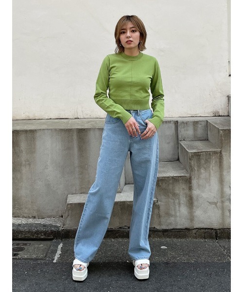 ENVYM(アンビー)の「ハイウエストデニムPT(デニムパンツ・レディース・ブラック/ブルー・S/M)」の11枚目の写真