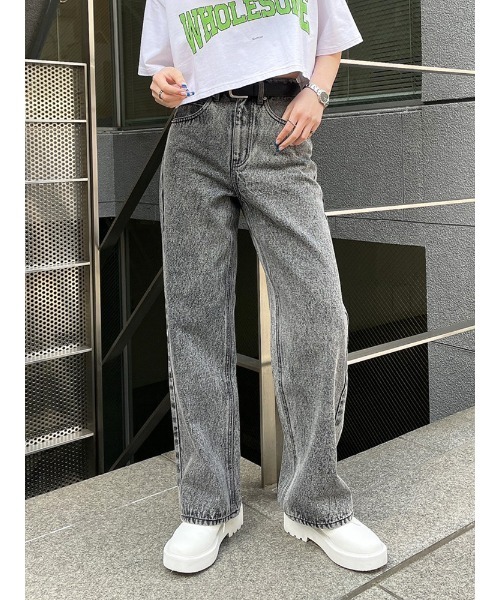 ENVYM(アンビー)の「ハイウエストデニムPT(デニムパンツ・レディース・ブラック/ブルー・S/M)」の6枚目の写真