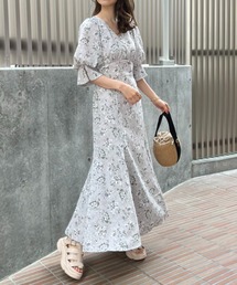 one after another NICE CLAUP | Sサイズあり　花柄ロングワンピース(ワンピース)