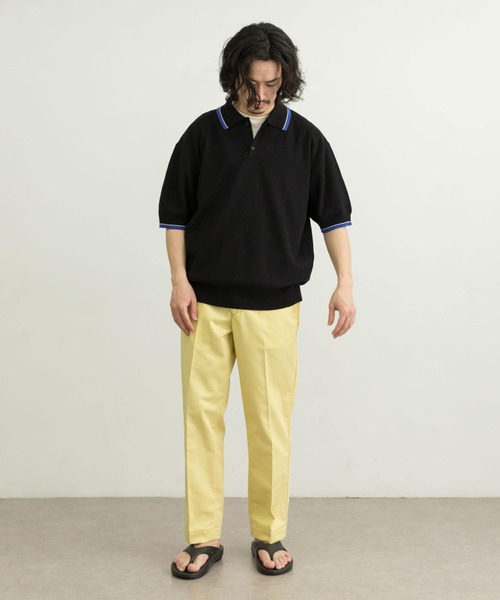 URBAN RESEARCH（アーバンリサーチ）の「URBAN RESEARCH iD　オーバーサイズニットポロシャツ（ポロシャツ・メンズ・ブラック/パープル/ライトベージュ・MEDIUM/LARGE）」の14枚目の写真