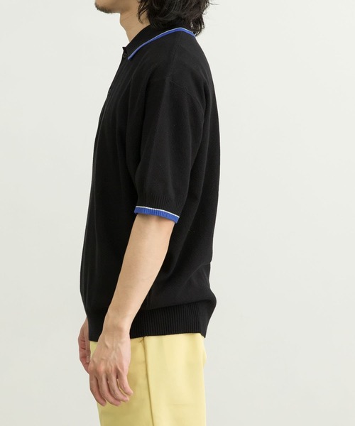 URBAN RESEARCH（アーバンリサーチ）の「URBAN RESEARCH iD　オーバーサイズニットポロシャツ（ポロシャツ・メンズ・ブラック/パープル/ライトベージュ・MEDIUM/LARGE）」の15枚目の写真