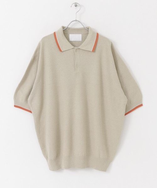 URBAN RESEARCH（アーバンリサーチ）の「URBAN RESEARCH iD　オーバーサイズニットポロシャツ（ポロシャツ・メンズ・ブラック/パープル/ライトベージュ・MEDIUM/LARGE）」の18枚目の写真