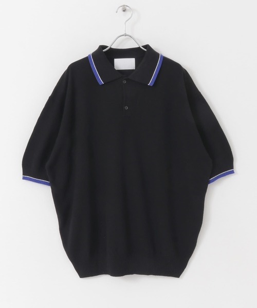 URBAN RESEARCH（アーバンリサーチ）の「URBAN RESEARCH iD　オーバーサイズニットポロシャツ（ポロシャツ・メンズ・ブラック/パープル/ライトベージュ・MEDIUM/LARGE）」の6枚目の写真