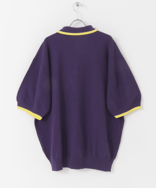 URBAN RESEARCH（アーバンリサーチ）の「URBAN RESEARCH iD　オーバーサイズニットポロシャツ（ポロシャツ・メンズ・ブラック/パープル/ライトベージュ・MEDIUM/LARGE）」の12枚目の写真