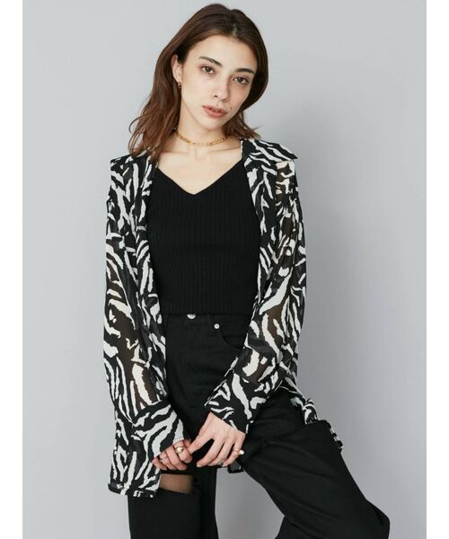 EVRIS(エヴリス)の「シアーオーバーシャツ(シャツ/ブラウス・レディース・ホワイト/ブラック/ブルー/その他1・FREE)」の8枚目の写真