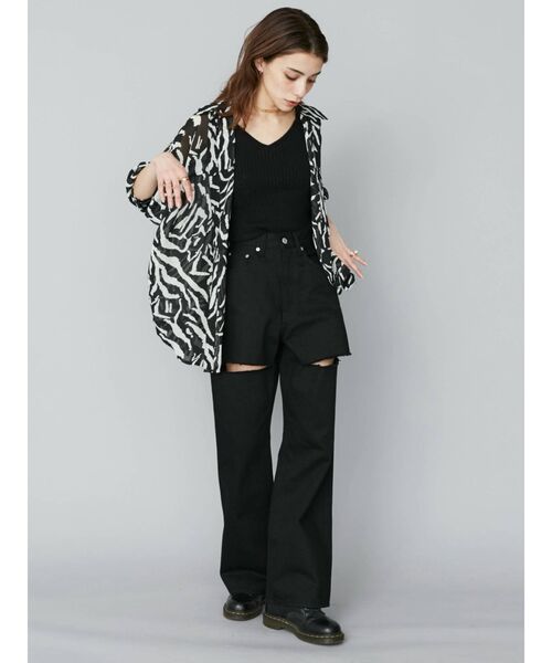 EVRIS(エヴリス)の「シアーオーバーシャツ(シャツ/ブラウス・レディース・ホワイト/ブラック/ブルー/その他1・FREE)」の10枚目の写真