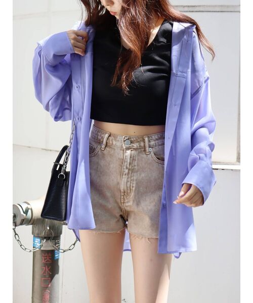 EVRIS(エヴリス)の「シアーオーバーシャツ(シャツ/ブラウス・レディース・ホワイト/ブラック/ブルー/その他1・FREE)」の12枚目の写真