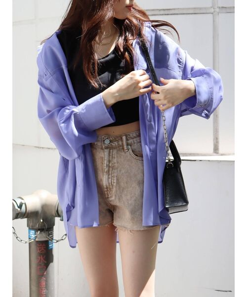 EVRIS(エヴリス)の「シアーオーバーシャツ(シャツ/ブラウス・レディース・ホワイト/ブラック/ブルー/その他1・FREE)」の13枚目の写真