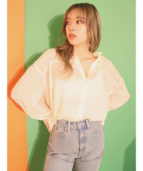 EVRIS(エヴリス)の「シアーオーバーシャツ(シャツ/ブラウス・レディース・ホワイト/ブラック/ブルー/その他1・FREE)」の19枚目の写真