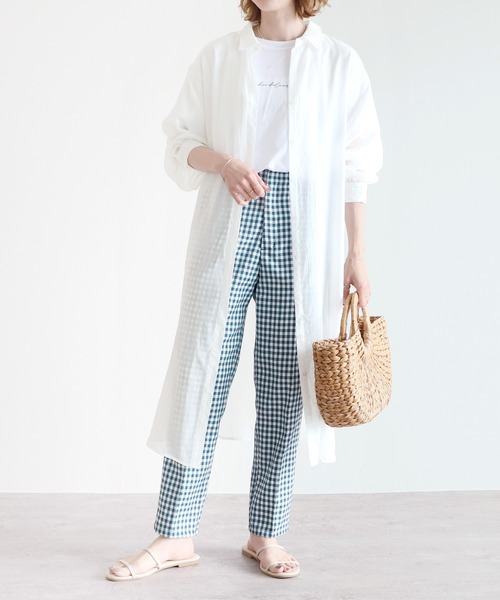 reca（レカ）の「シアーボイルシャツワンピース（シャツワンピース・レディース・ブラック/ベージュ/オフホワイト/オレンジ/グリーン/グレイッシュベージュ・MEDIUM）」の10枚目の写真