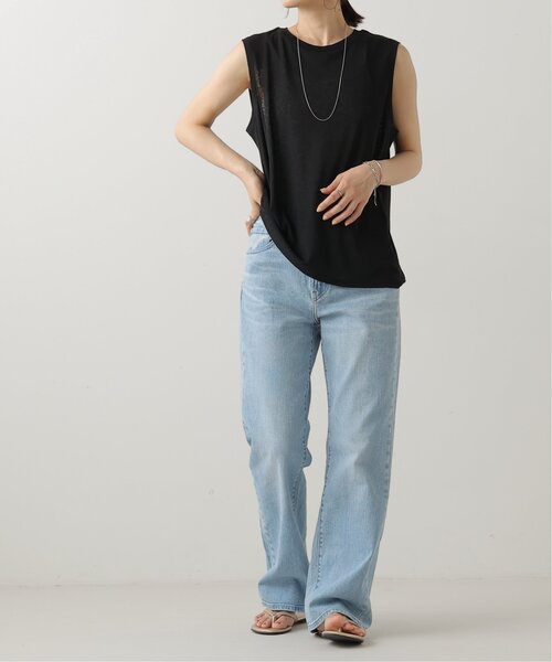 frames RAY CASSIN（フレームスレイカズン）の「シアー ボックスタンクトップ（Tシャツ/カットソー・レディース・ブラック/オフホワイト/ピンク/グリーン・FREE）」の6枚目の写真