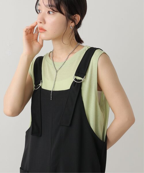 frames RAY CASSIN（フレームスレイカズン）の「シアー ボックスタンクトップ（Tシャツ/カットソー・レディース・ブラック/オフホワイト/ピンク/グリーン・FREE）」の13枚目の写真