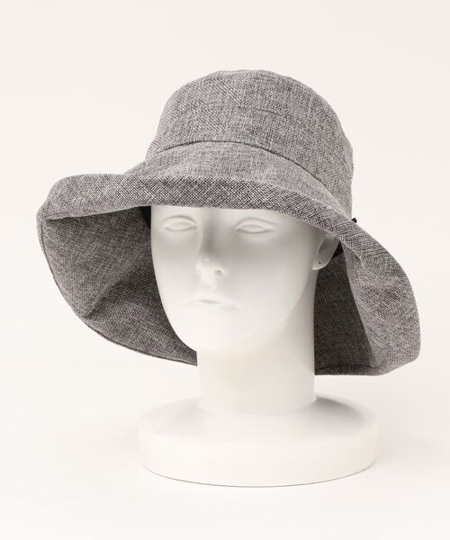 mimis（ミイーミイーズ）の「雑材風レース付きエッジアップハット（ハット・レディース・ベージュ/グレー・FREE）」の2枚目の写真