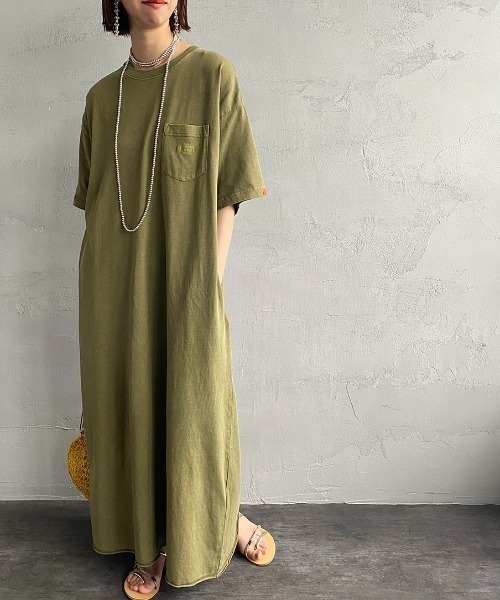 【美品】 ユニバーサルオーバーオールとAMERIの別注ワンピース UNIVERSAL OVERALL/ユニバーサルオーバーオール] 別注 配色