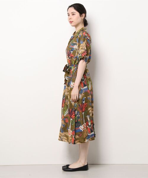 チャイハネ（チャイハネ）の「【チャイハネ】フリダノアロハシャツワンピース（シャツワンピース・レディース・オフホワイト/カーキ/ターコイズブルー・FREE）」の17枚目の写真