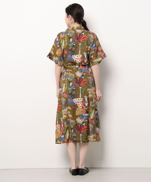 チャイハネ（チャイハネ）の「【チャイハネ】フリダノアロハシャツワンピース（シャツワンピース・レディース・オフホワイト/カーキ/ターコイズブルー・FREE）」の19枚目の写真