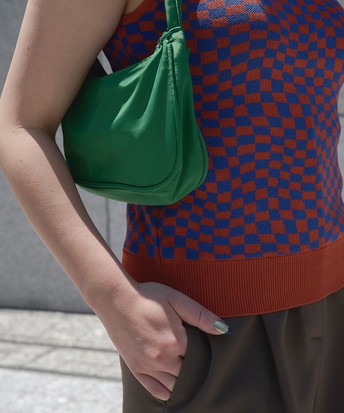 Ezick（エジック）の「サイドカットチェッカータンク（タンクトップ・レディース・ダークブラウン/オレンジ/ライトグリーン・FREE）」の22枚目の写真