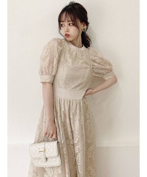 【フォーマルにも】ダズリン レースヴィンテージ フレアワンピース ¥13,200 dazzlin（ダズリン）の「レースヴィンテージフレアワンピース