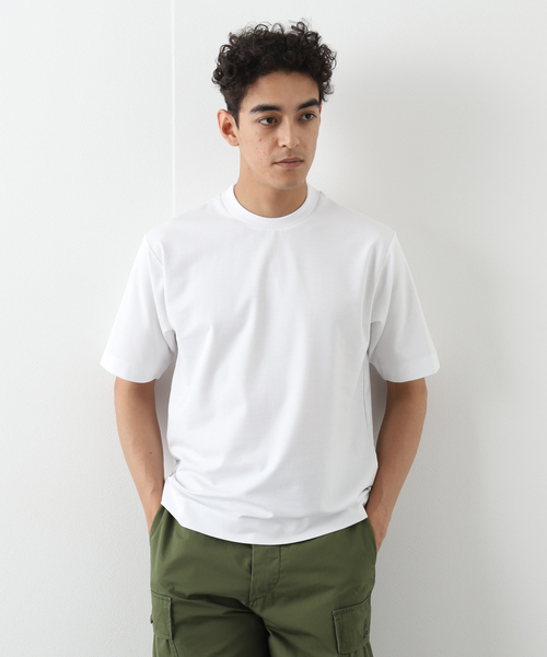 EDIFICE(エディフィス)の「ジャガードネック Tシャツ(Tシャツ/カットソー・メンズ・ホワイト/ブラック/ベージュ/モスグリーン/ホワイト系その他/ブラウン系その他・MEDIUM/LARGE)」の2枚目の写真