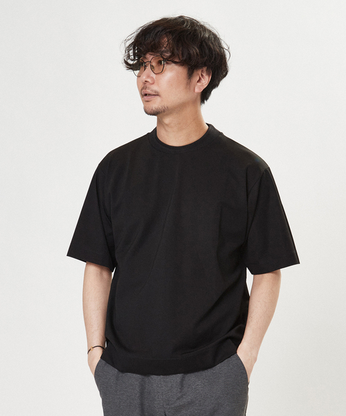 EDIFICE(エディフィス)の「ジャガードネック Tシャツ(Tシャツ/カットソー・メンズ・ホワイト/ブラック/ベージュ/モスグリーン/ホワイト系その他/ブラウン系その他・MEDIUM/LARGE)」の14枚目の写真