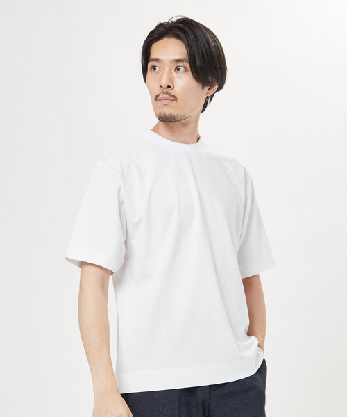 EDIFICE(エディフィス)の「ジャガードネック Tシャツ(Tシャツ/カットソー・メンズ・ホワイト/ブラック/ベージュ/モスグリーン/ホワイト系その他/ブラウン系その他・MEDIUM/LARGE)」の20枚目の写真