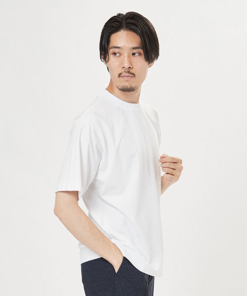 EDIFICE(エディフィス)の「ジャガードネック Tシャツ(Tシャツ/カットソー・メンズ・ホワイト/ブラック/ベージュ/モスグリーン/ホワイト系その他/ブラウン系その他・MEDIUM/LARGE)」の21枚目の写真