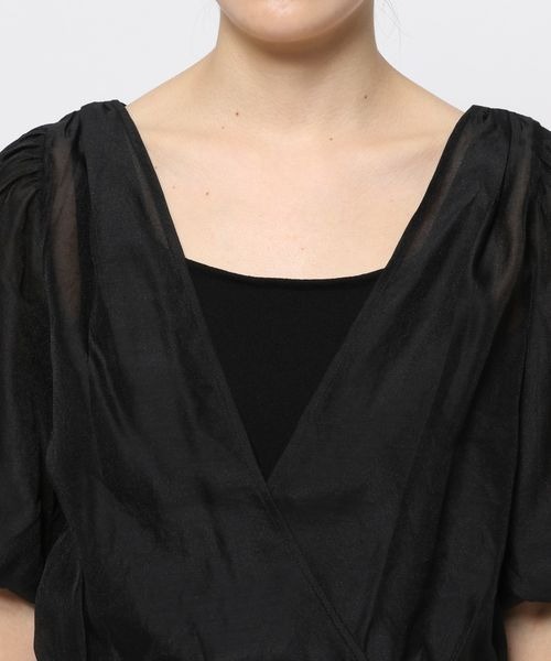 mysty woman（ミスティウーマン）の「カシュクールシアープルオーバー　356687（Tシャツ/カットソー・レディース・ブラック/ベージュ/オフホワイト・FREE）」の12枚目の写真