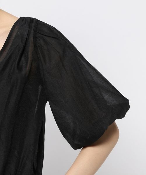 mysty woman（ミスティウーマン）の「カシュクールシアープルオーバー　356687（Tシャツ/カットソー・レディース・ブラック/ベージュ/オフホワイト・FREE）」の13枚目の写真