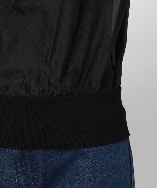 mysty woman（ミスティウーマン）の「カシュクールシアープルオーバー　356687（Tシャツ/カットソー・レディース・ブラック/ベージュ/オフホワイト・FREE）」の14枚目の写真