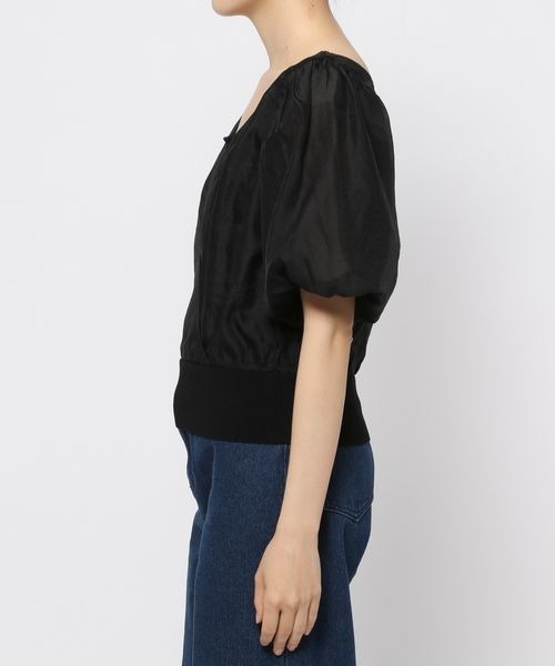 mysty woman（ミスティウーマン）の「カシュクールシアープルオーバー　356687（Tシャツ/カットソー・レディース・ブラック/ベージュ/オフホワイト・FREE）」の9枚目の写真