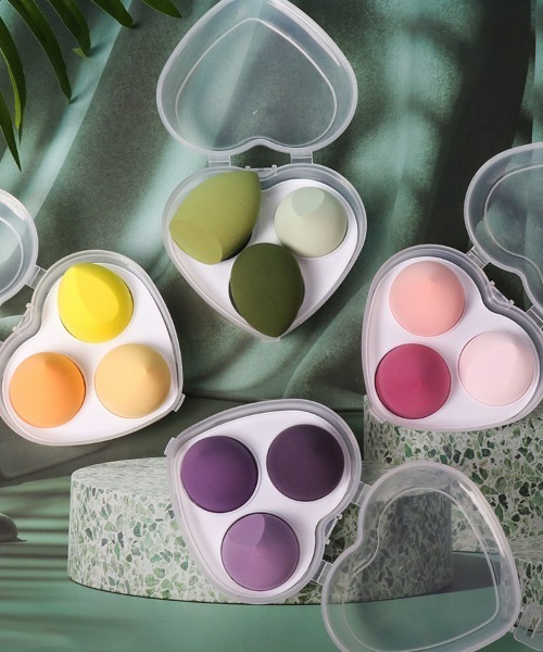 LAC-VERT(ラック・ヴェール)の「メイクスポンジ3種 たまご型/斜線カット/平面カット(パフ・スポンジ・レディース・パープル/ピンク/グリーン/イエロー・FREE)」の10枚目の写真