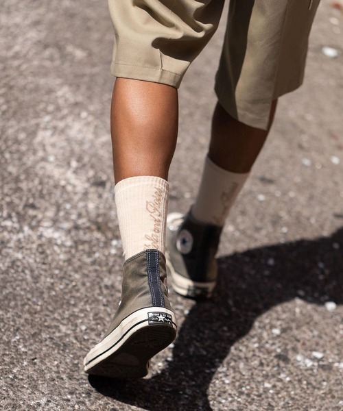 bonjour records（ボンジュールレコーズ）の「【VIOLA&ROSES】SOCKS（ソックス/靴下・メンズ・ホワイト/ブラック/ベージュ・FREE）」の6枚目の写真