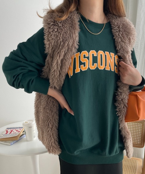 WEGO(ウィゴー)の「WEGO/ヘビーウエイト カレッジプルオーバー(スウェット・メンズ・ネイビー/ダークグリーン/グレー系その他/ブラック/杢グレー/パープル・LARGE/MEDIUM)」の4枚目の写真