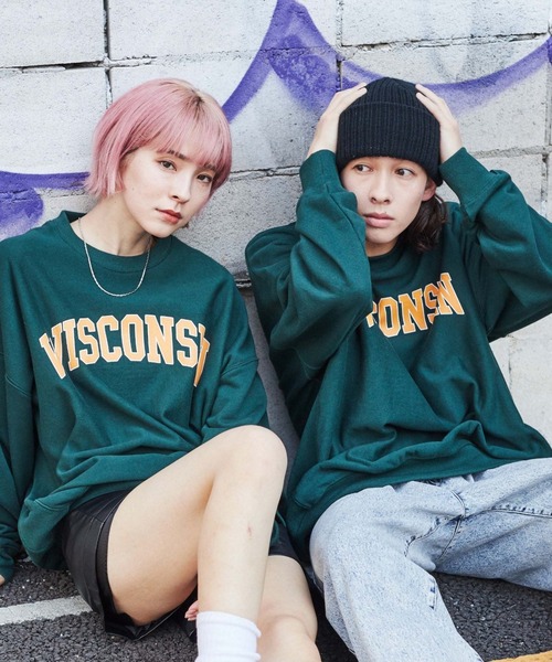 WEGO(ウィゴー)の「WEGO/ヘビーウエイト カレッジプルオーバー(スウェット・メンズ・ネイビー/ダークグリーン/グレー系その他/ブラック/杢グレー/パープル・LARGE/MEDIUM)」の7枚目の写真