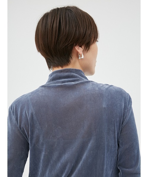 FRAY I.D(フレイアイディー)の「フロッキーチュールトップス(Tシャツ/カットソー・レディース・ブラック/オリーブ/ブルー・FREE)」の7枚目の写真