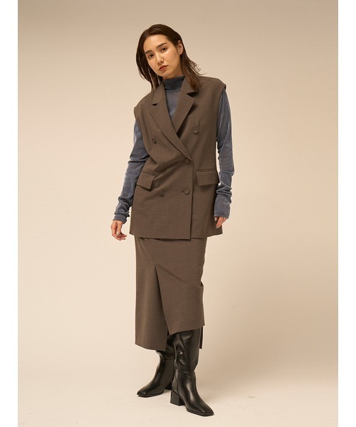 美品 23AW FRAY I.D フレイアイディー フロッキーチュール レイヤード カットソー FWCT235211 サイズF ブラック レディース 古着 中古 31Q2hSEi5iL._AC_.jpg