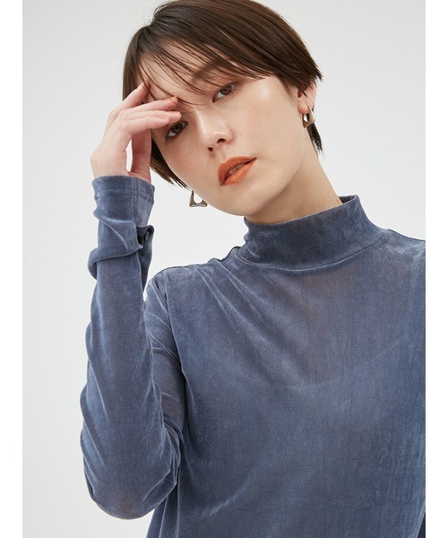 FRAY I.D(フレイアイディー)の「フロッキーチュールトップス(Tシャツ/カットソー・レディース・ブラック/オリーブ/ブルー・FREE)」の21枚目の写真